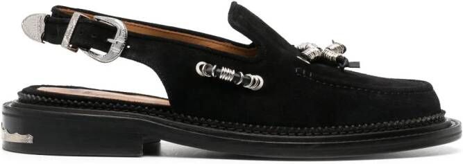 Toga Virilis Leren slingback loafers Zwart