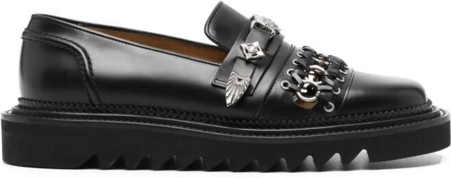 Toga Virilis Loafers verfraaid met studs Zwart