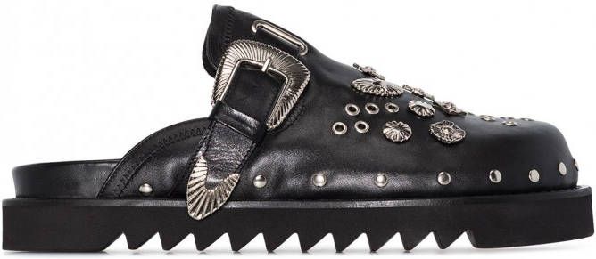 Toga Virilis Schoenen met studs heren leer leer rubber 40 Zwart