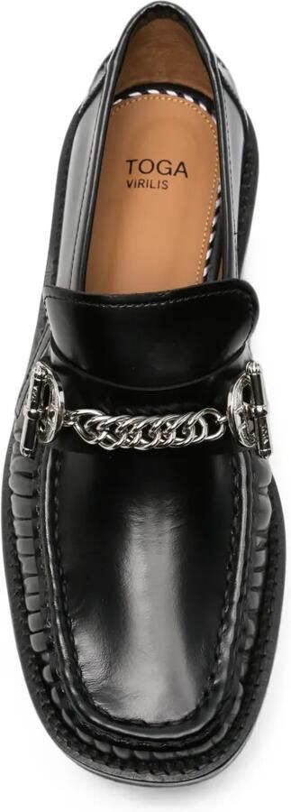 Toga Virilis Geplooide leren loafers met verfraaiing Zwart - Foto 3