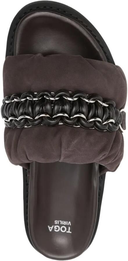 Toga Virilis Gewatteerde sandalen met kettingdetail Bruin - Foto 2