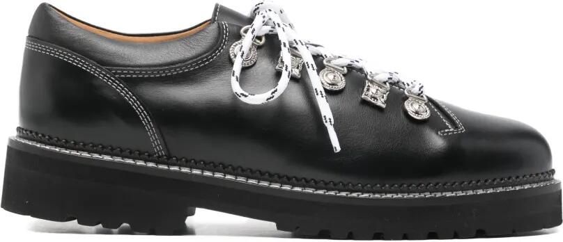 Toga Virilis Leren derby veterschoenen met ringlets Zwart