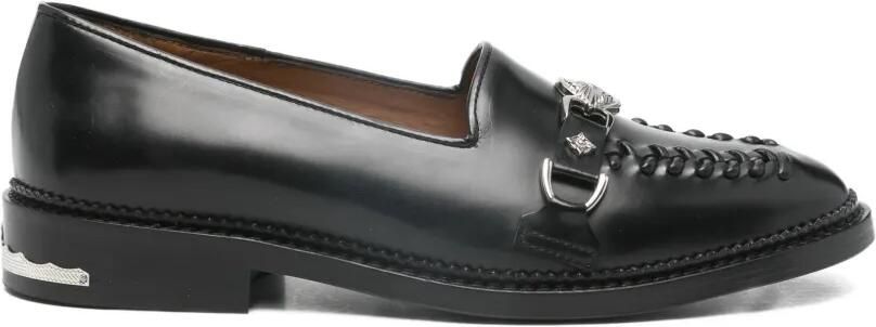 Toga Virilis Leren loafers met gevlochten detail Zwart