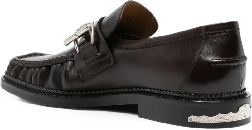 Toga Virilis Leren loafers met ketting en gesp Bruin - Foto 3