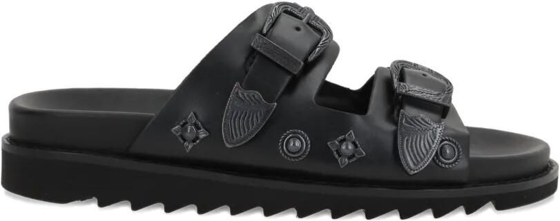 Toga Virilis Leren sandalen met gesp Zwart