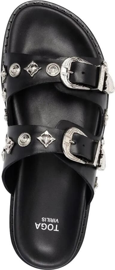 Toga Virilis Leren sandalen met studs en gespbandje Zwart - Foto 4