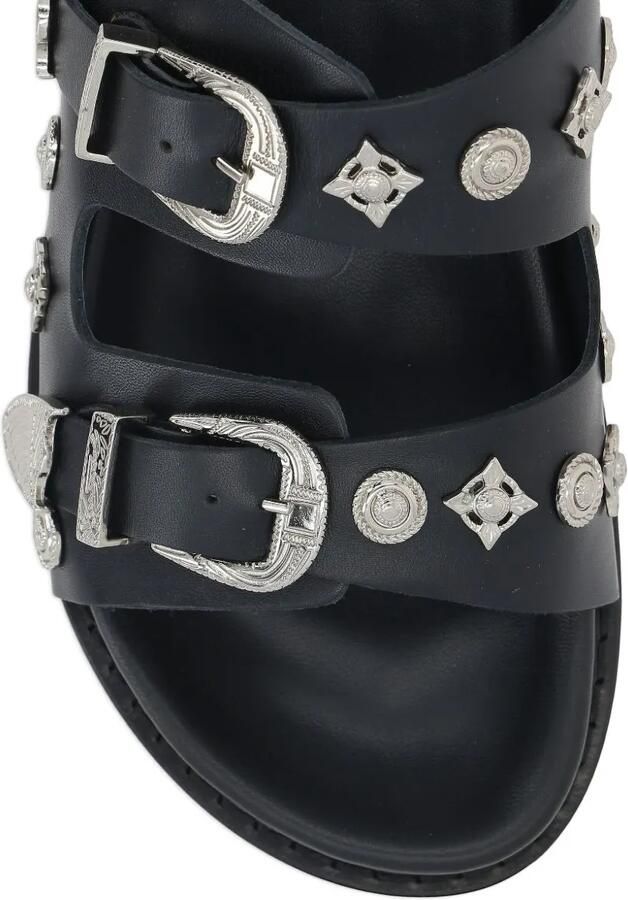 Toga Virilis Leren sandalen met studs en gespbandje Zwart - Foto 2