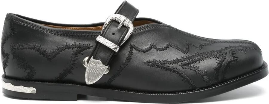 Toga Virilis Loafers met borduurwerk Zwart