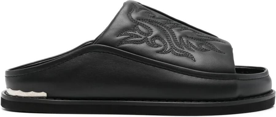 Toga Virilis Sandalen met borduurwerk Zwart