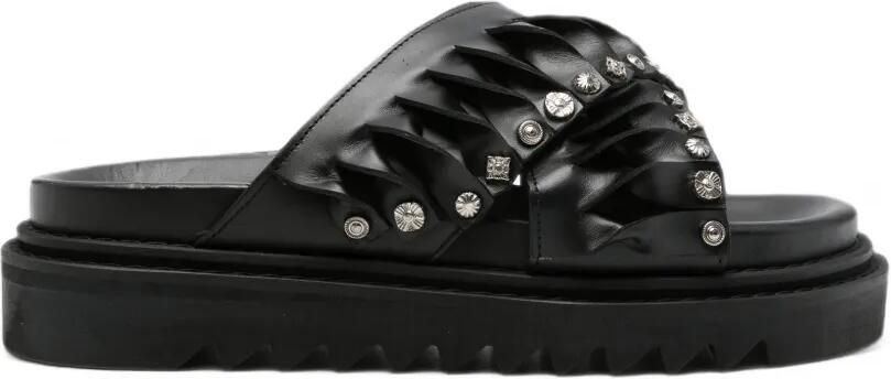 Toga Virilis Sandalen met ruches en studs Zwart