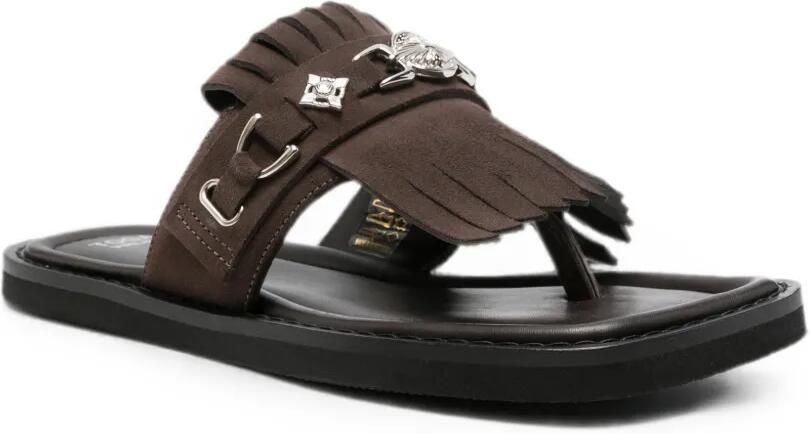 Toga Virilis Sandalen met vierkante neus en franje Bruin - Foto 4
