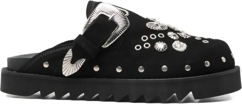 Toga Virilis Slippers verfraaid met gesp Zwart