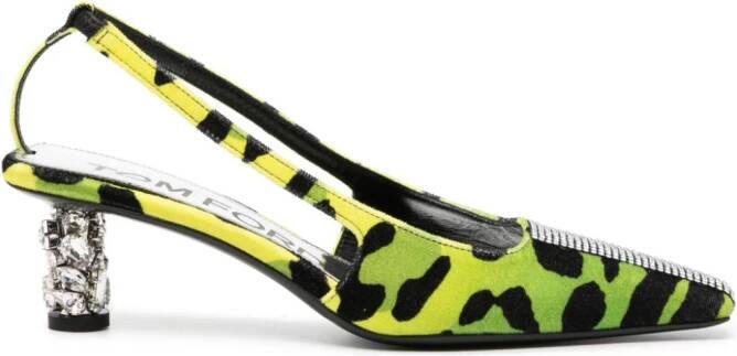 TOM FORD 50 mm pumps met camouflageprint Groen