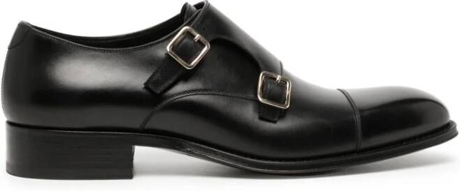 TOM FORD Claydon leren gespschoenen Zwart