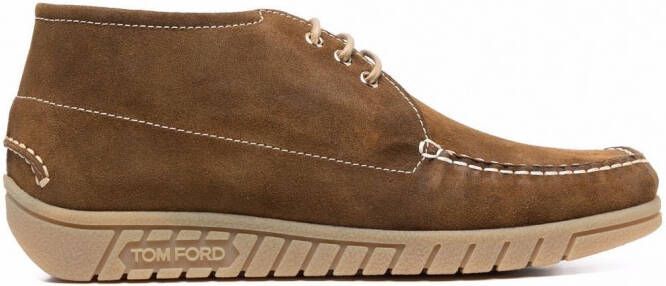 TOM FORD Contrasterende loafers Bruin