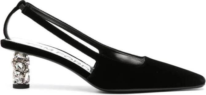 TOM FORD Fluwelen slingback pumps Zwart