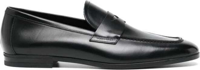 TOM FORD Leren loafers Zwart