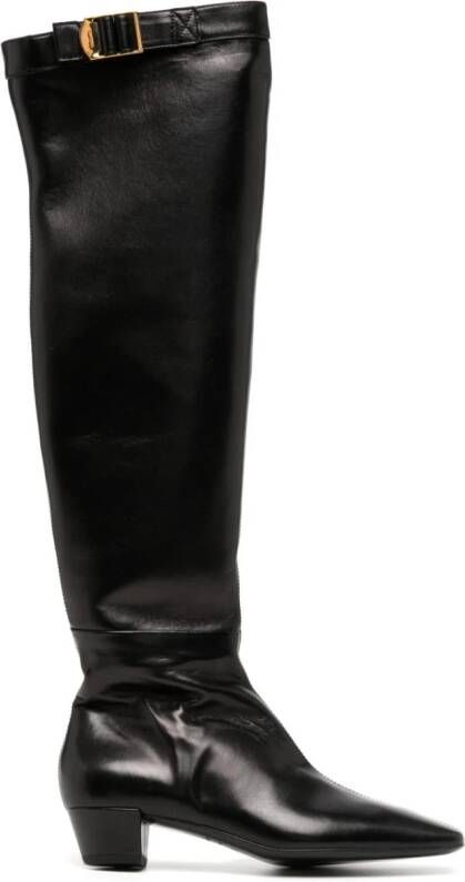 TOM FORD Leren knielaarzen Zwart