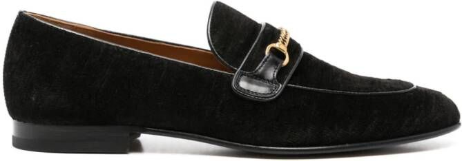 TOM FORD Liam chain velvet loafers Zwart