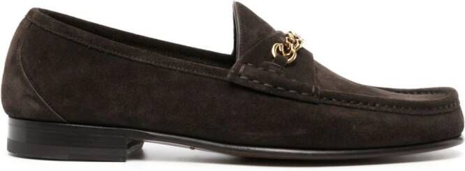 TOM FORD Loafers met kettingdetail Bruin