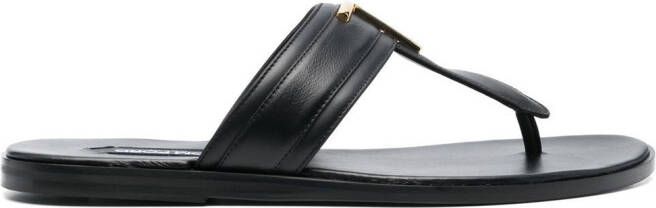 TOM FORD Teenslippers met logoplakkaat Zwart