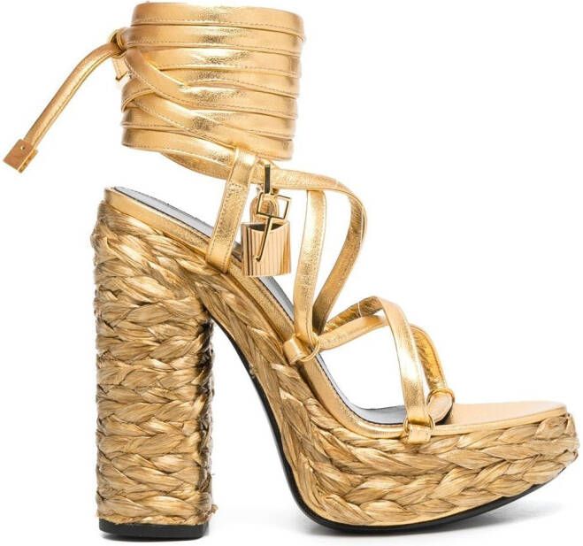 TOM FORD Metallic sandalen Goud