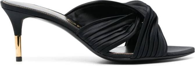 TOM FORD 75 mm sandalen met plooien en geknoopt detail Zwart