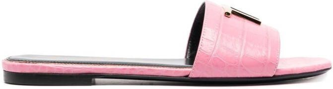 TOM FORD Sandalen met krokodillenleer-effect Roze