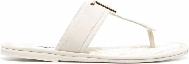 TOM FORD Sandalen met logoplakkaat Beige