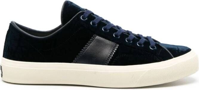 TOM FORD Sneakers met krokodillen-reliëf Blauw