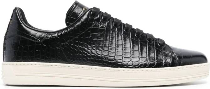 TOM FORD Sneakers met krokodillen-reliëf Zwart