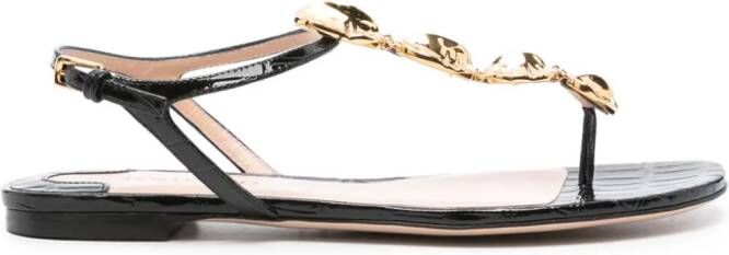 TOM FORD Titan sandalen met krokodillenleer-effect Zwart