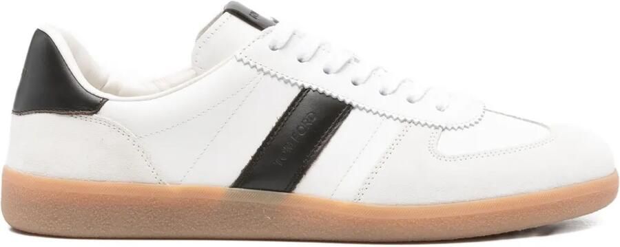 TOM FORD Archer leren sneakers met vlakken Wit