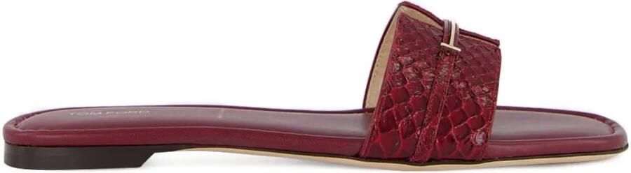 TOM FORD Ballerina's met gesp en textuur Rood