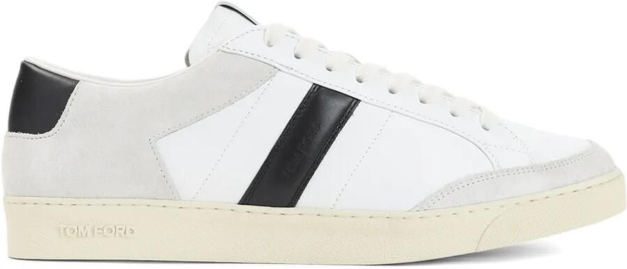 TOM FORD Blake sneakers van bewerkt leer en suède Wit