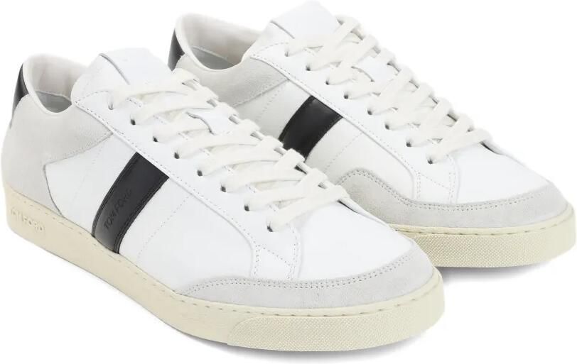 TOM FORD Blake sneakers van bewerkt leer en suède Wit - Foto 3