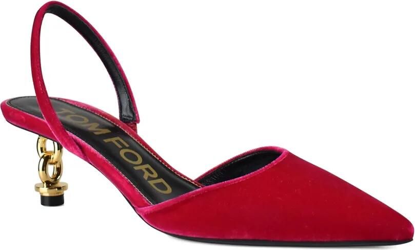 TOM FORD Chain fluwelen pumps Roze - Foto 4