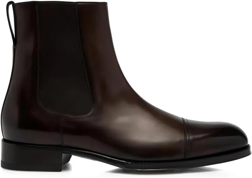 TOM FORD Edgar leren Chelsea laarzen Bruin