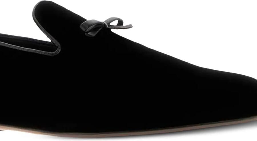TOM FORD Fluwelen loafers met strikdetail Zwart - Foto 2