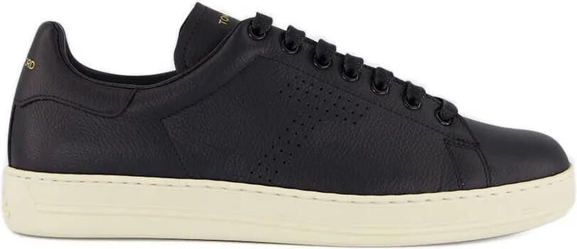TOM FORD Geperforeerde leren sneakers Zwart