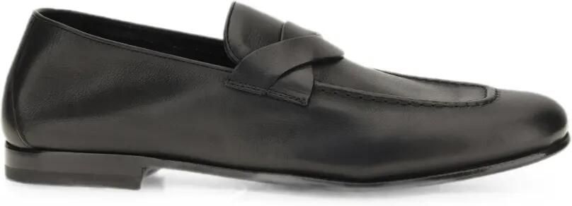 TOM FORD Gigi leren loafers met gekruiste bandjes Zwart