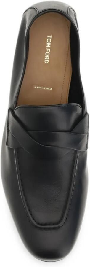 TOM FORD Gigi leren loafers met gekruiste bandjes Zwart - Foto 4