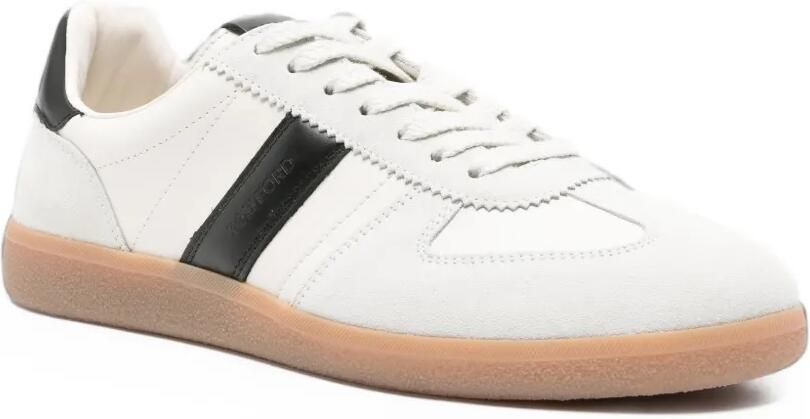 TOM FORD leather suede-panel sneakers Wit - Foto 3