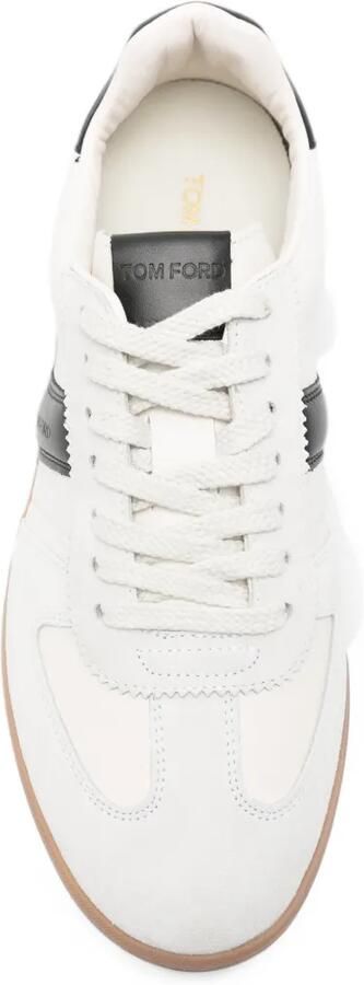 TOM FORD leather suede-panel sneakers Wit - Foto 4