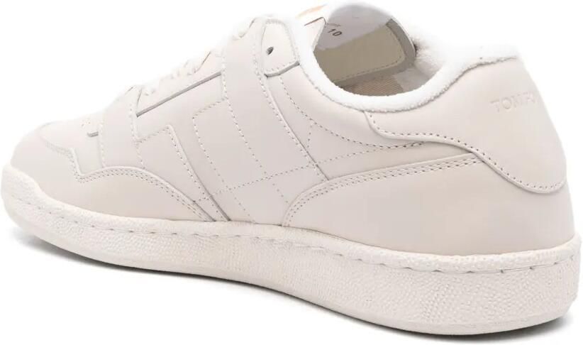 TOM FORD Leren sneakers met logo-reliëf Wit - Foto 2