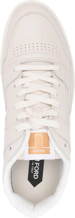 TOM FORD Leren sneakers met logo-reliëf Wit - Foto 4