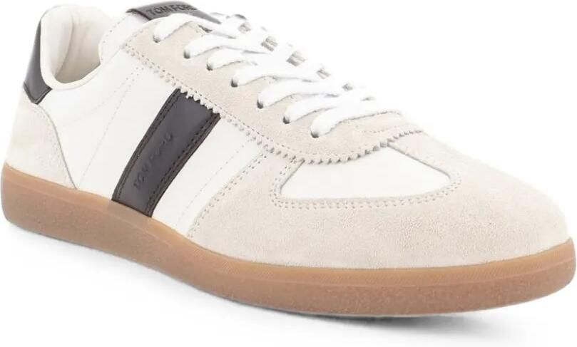 TOM FORD Leren sneakers met vlakken Wit - Foto 2