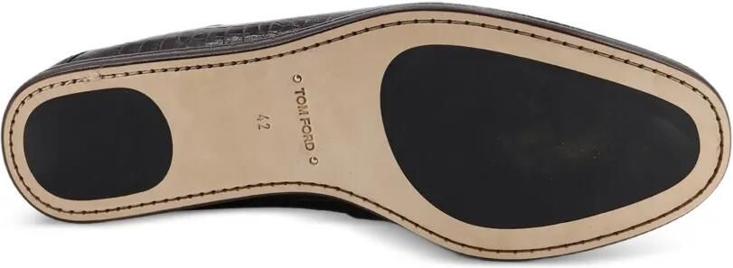 TOM FORD Sebastian loafers met alligator-print Bruin - Foto 5