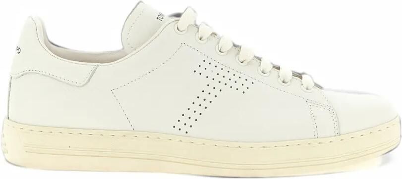 TOM FORD perforated-logo leather sneakers Wit