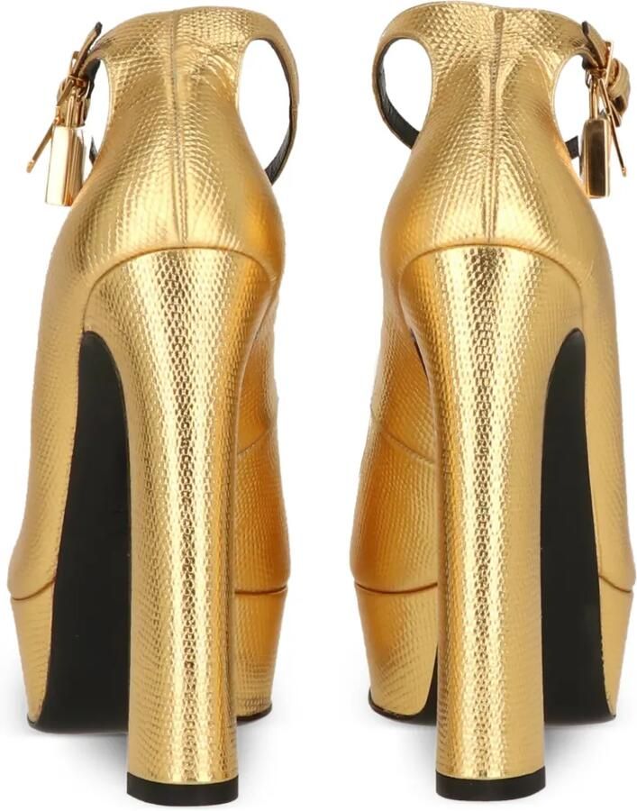 TOM FORD Pumps met open neus plateauzool en hangslot Goud - Foto 3